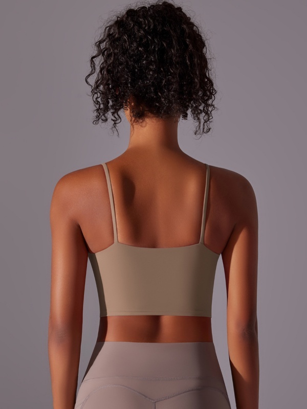 Flexvibe Double-Sided Nylon Sports Bra Semi-Fixed Cup High Elastic Tight Fit