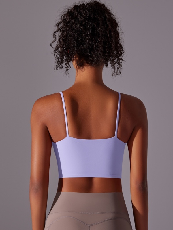 Double-Sided Nylon Semi-Fixed Cup Tight-Fitting High-Elastic Sports Bra