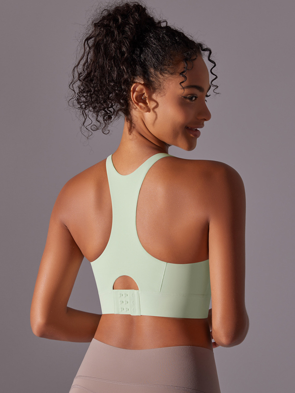Flexvibe Seamless Bare Feel Sports Bra Racerback Fixed Pad Adjustable