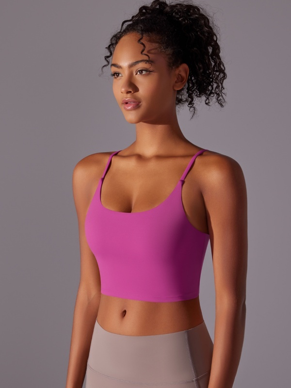 Double-Sided Nylon Semi-Fixed Cup Tight-Fitting High-Elastic Sports Bra