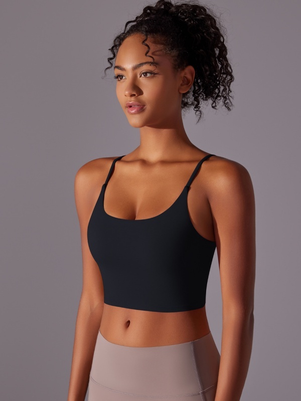 Flexvibe Double-Sided Nylon Sports Bra Semi-Fixed Cup High Elastic Tight Fit