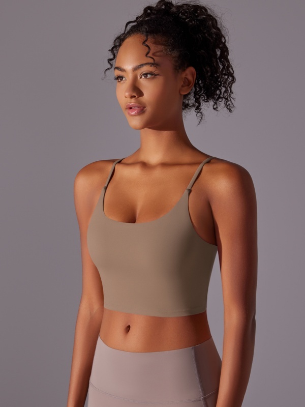 Flexvibe Double-Sided Nylon Sports Bra Semi-Fixed Cup High Elastic Tight Fit