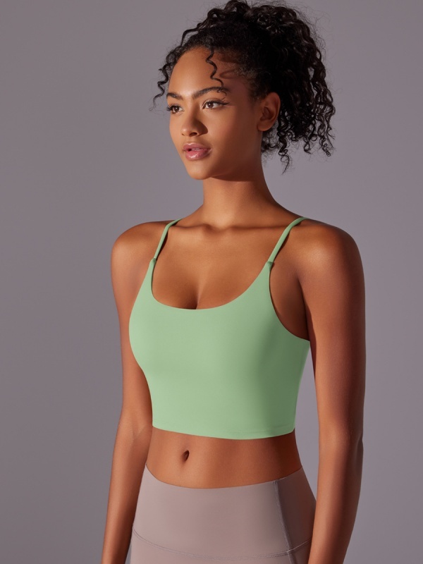 Flexvibe Double-Sided Nylon Sports Bra Semi-Fixed Cup High Elastic Tight Fit