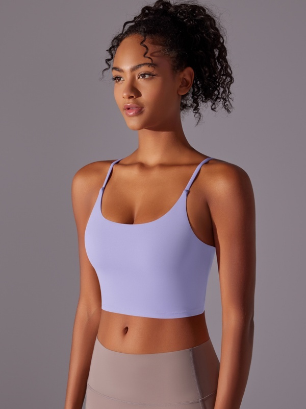 Double-Sided Nylon Semi-Fixed Cup Tight-Fitting High-Elastic Sports Bra