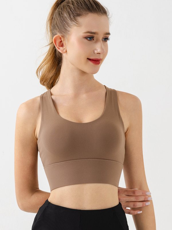 Flexvibe Tank Style Push Up Bra Crisscross Back Anti-Bounce for Gym Run