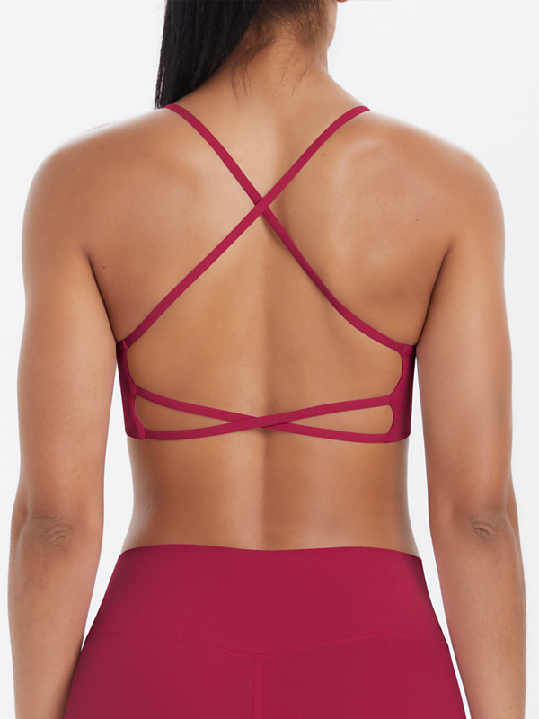 Flexvibe Crisscross Backless Yoga Bra Thin Strap High Elastic Sweat-Wicking