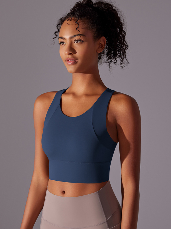 Flexvibe Integrated Sports Bra Fixed Cup High Support Shockproof Wide Strap