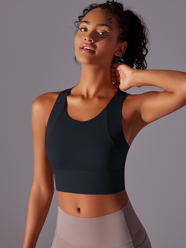 Supportive Fixed-Cup Integrated Sports Bra