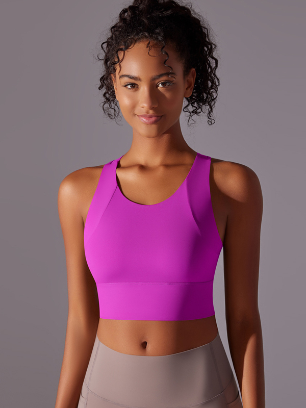 Supportive Fixed-Cup Integrated Sports Bra