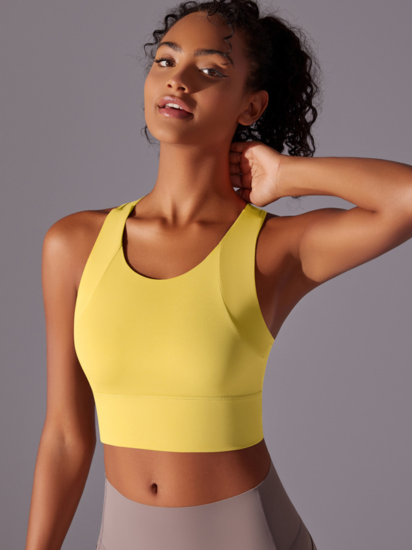 Flexvibe Integrated Sports Bra Fixed Cup High Support Shockproof Wide Strap