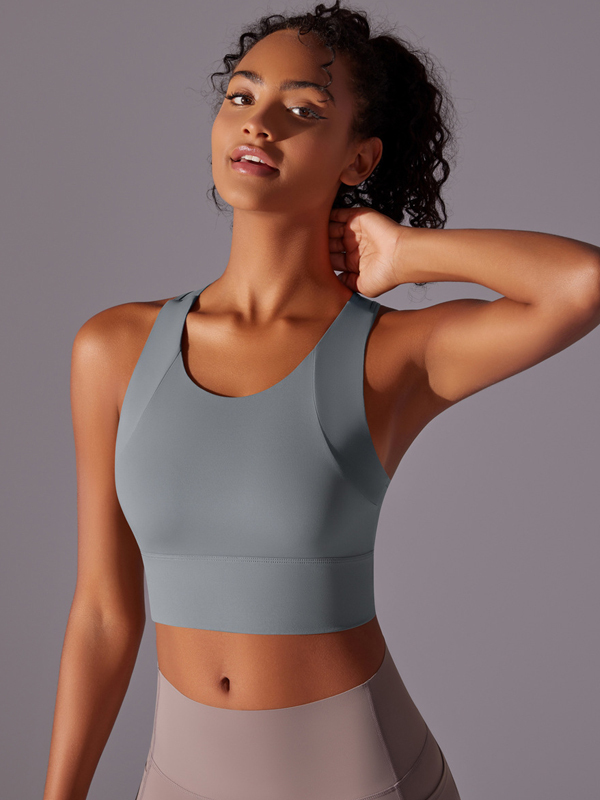 Flexvibe Integrated Sports Bra Fixed Cup High Support Shockproof Wide Strap