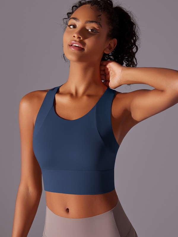 Flexvibe Integrated Sports Bra Fixed Cup High Support Shockproof Wide Strap