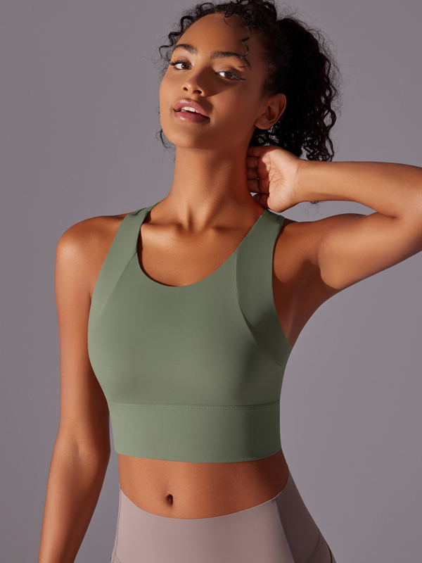 Flexvibe Integrated Sports Bra Fixed Cup High Support Shockproof Wide Strap