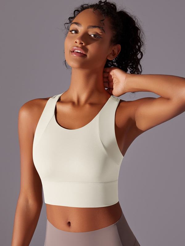 Flexvibe Integrated Sports Bra Fixed Cup High Support Shockproof Wide Strap