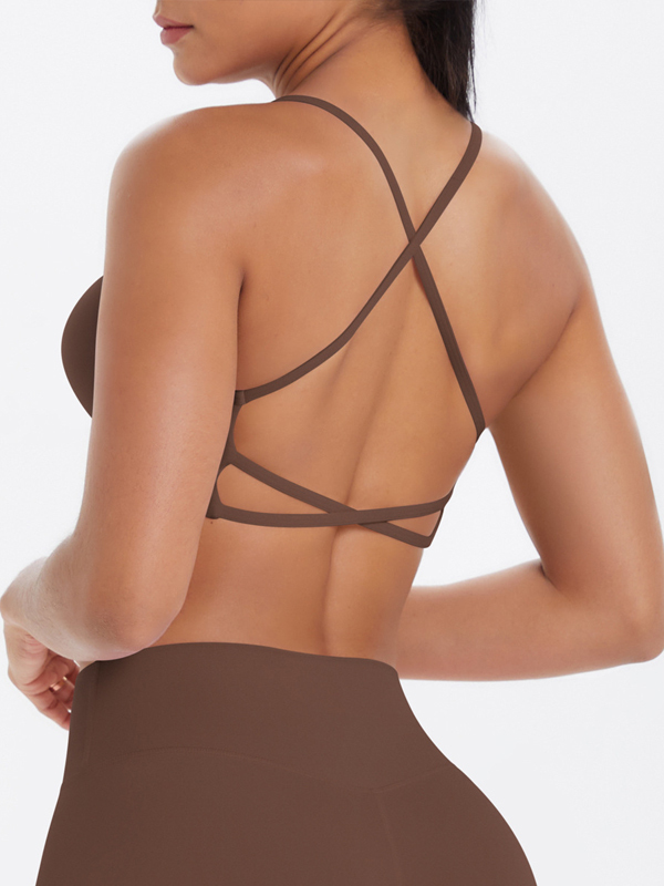Thin-strap Crisscross Backless Yoga Sports Bra