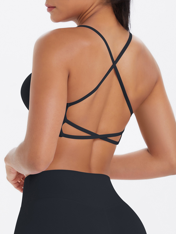 Thin-strap Crisscross Backless Yoga Sports Bra