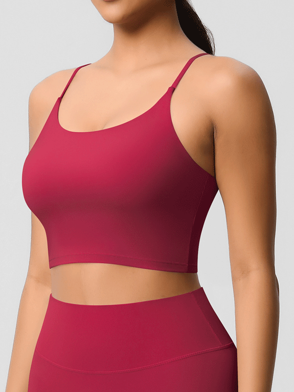 Padded Thin-Strap Sports Bra