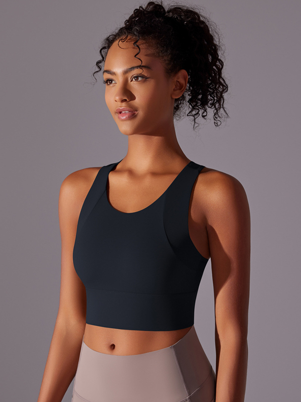 Supportive Fixed-Cup Integrated Sports Bra