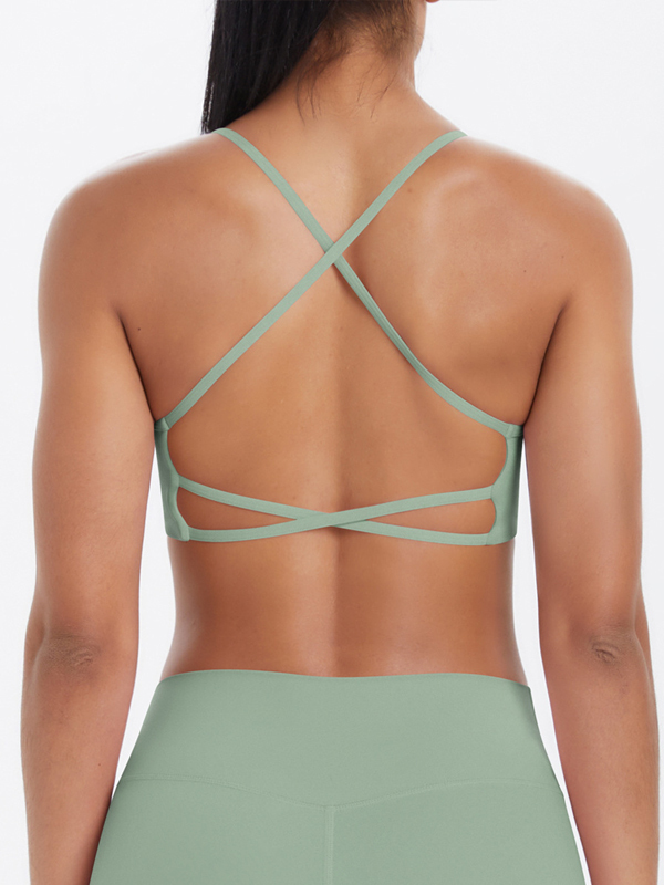 Flexvibe Crisscross Backless Yoga Bra Thin Strap High Elastic Sweat-Wicking