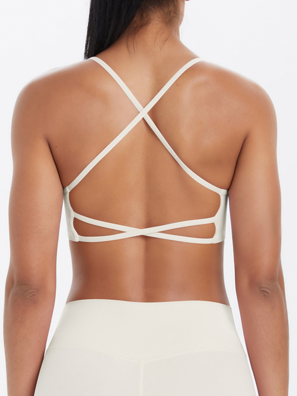 Flexvibe Crisscross Backless Yoga Bra Thin Strap High Elastic Sweat-Wicking
