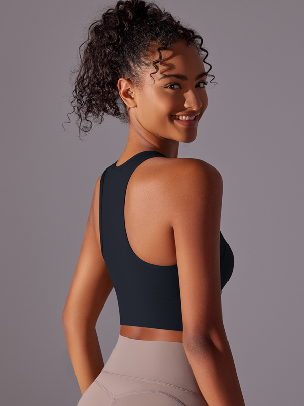 Supportive Fixed-Cup Integrated Sports Bra