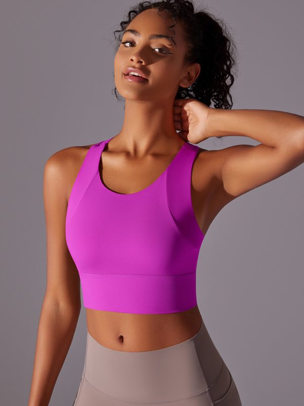 Supportive Fixed-Cup Integrated Sports Bra