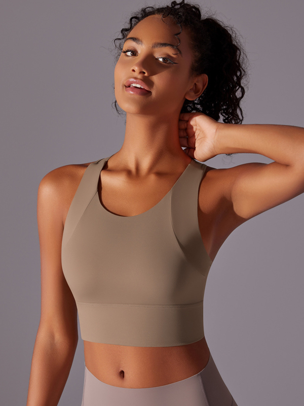 Flexvibe Integrated Sports Bra Fixed Cup High Support Shockproof Wide Strap
