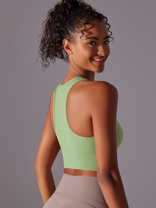 Supportive Fixed-Cup Integrated Sports Bra