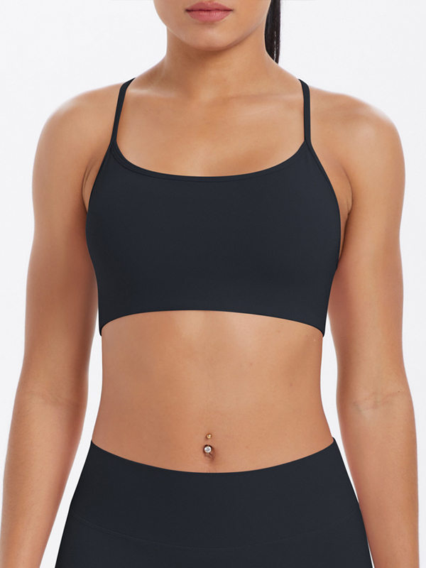 Thin-strap Crisscross Backless Yoga Sports Bra