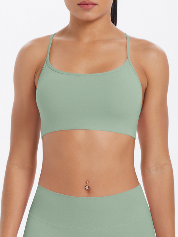Flexvibe Crisscross Backless Yoga Bra Thin Strap High Elastic Sweat-Wicking