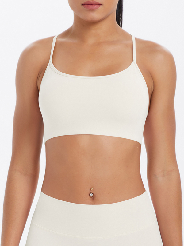 Flexvibe Crisscross Backless Yoga Bra Thin Strap High Elastic Sweat-Wicking