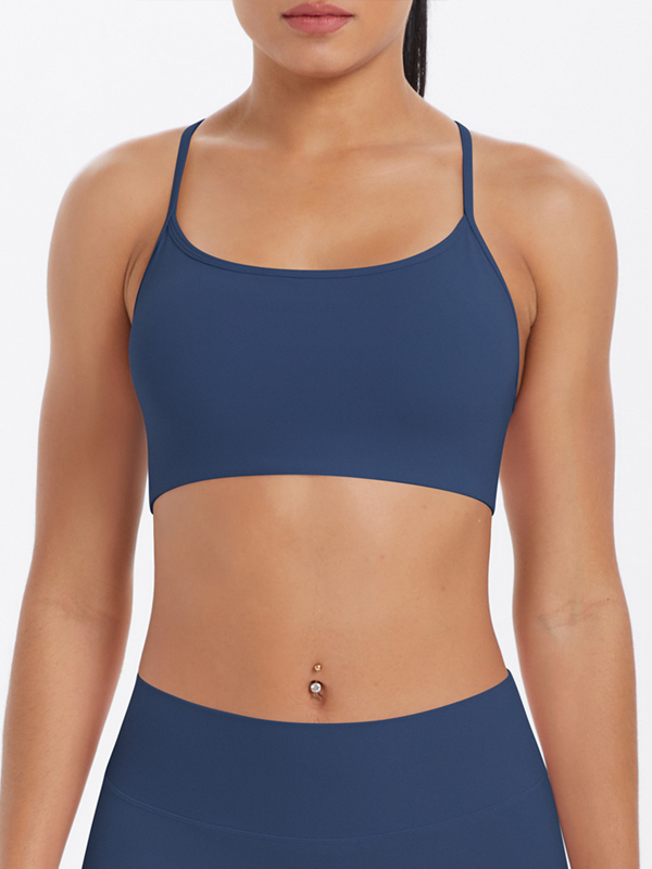 Flexvibe Crisscross Backless Yoga Bra Thin Strap High Elastic Sweat-Wicking