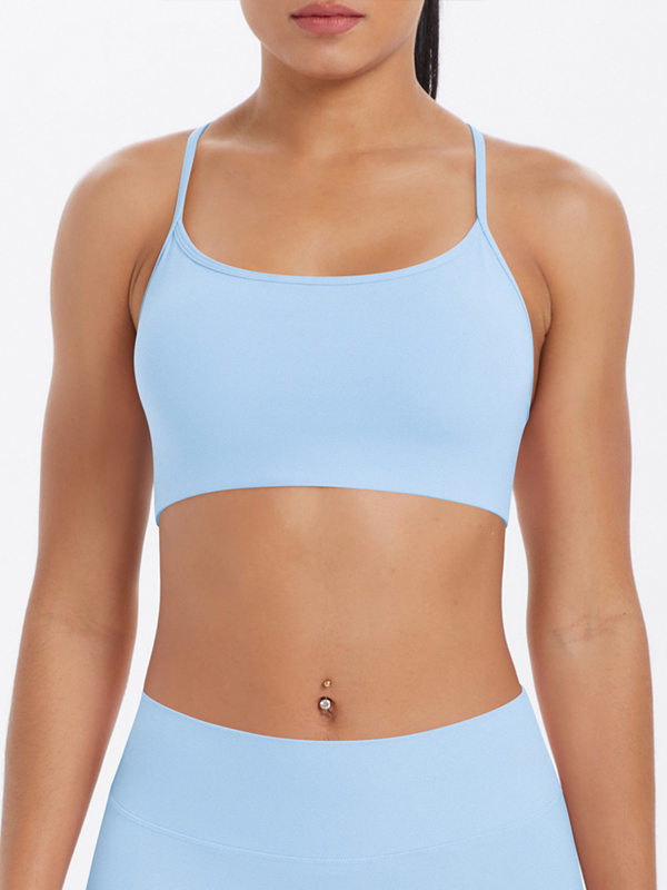 Flexvibe Crisscross Backless Yoga Bra Thin Strap High Elastic Sweat-Wicking