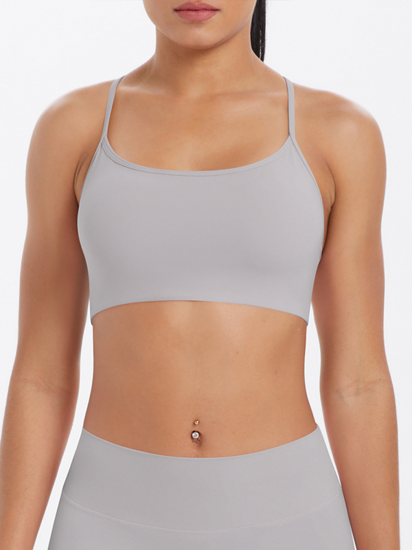 Flexvibe Crisscross Backless Yoga Bra Thin Strap High Elastic Sweat-Wicking