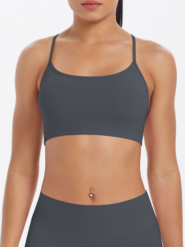 Flexvibe Crisscross Backless Yoga Bra Thin Strap High Elastic Sweat-Wicking