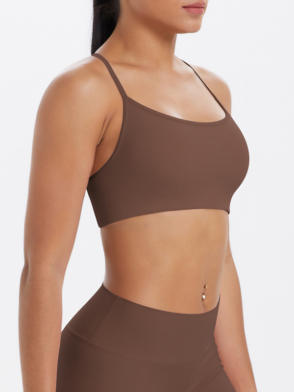 Thin-strap Crisscross Backless Yoga Sports Bra