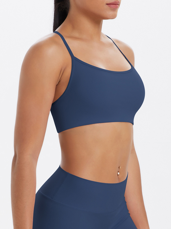 Flexvibe Crisscross Backless Yoga Bra Thin Strap High Elastic Sweat-Wicking