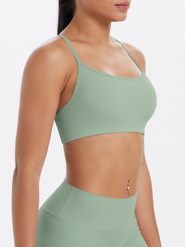 Flexvibe Crisscross Backless Yoga Bra Thin Strap High Elastic Sweat-Wicking