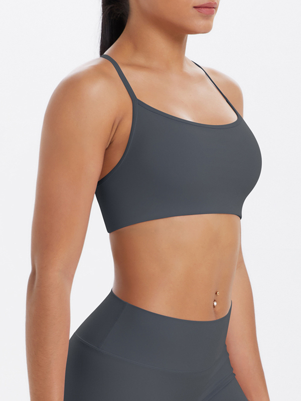 Flexvibe Crisscross Backless Yoga Bra Thin Strap High Elastic Sweat-Wicking