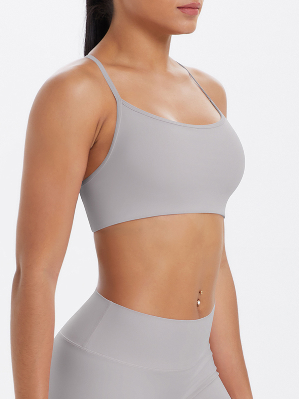 Flexvibe Crisscross Backless Yoga Bra Thin Strap High Elastic Sweat-Wicking