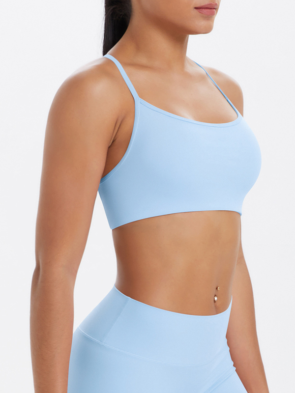 Flexvibe Crisscross Backless Yoga Bra Thin Strap High Elastic Sweat-Wicking