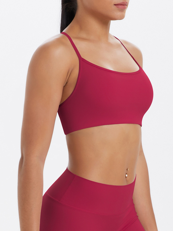 Flexvibe Crisscross Backless Yoga Bra Thin Strap High Elastic Sweat-Wicking