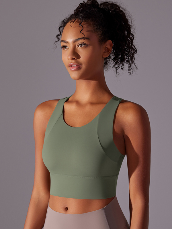 Flexvibe Integrated Sports Bra Fixed Cup High Support Shockproof Wide Strap