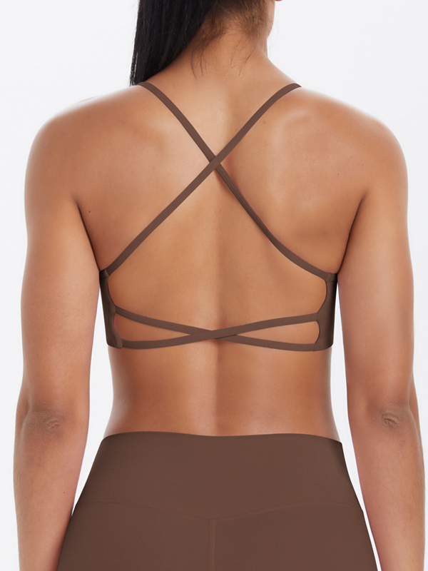 Thin-strap Crisscross Backless Yoga Sports Bra