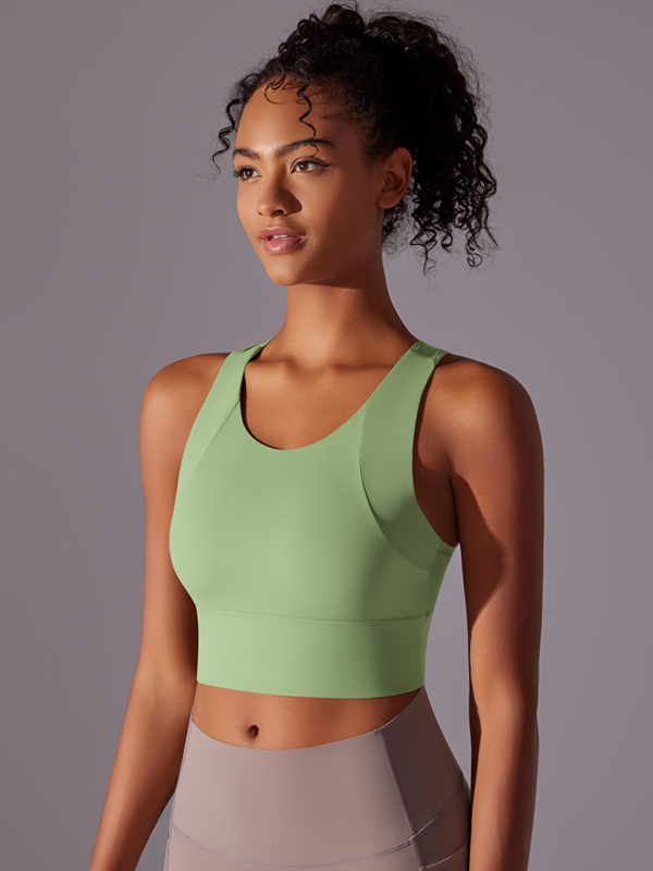 Supportive Fixed-Cup Integrated Sports Bra