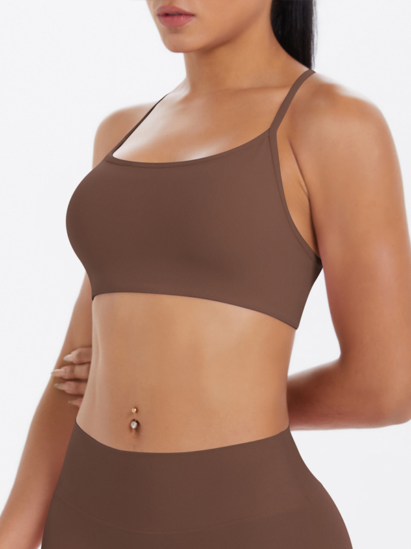 Thin-strap Crisscross Backless Yoga Sports Bra