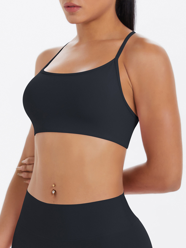 Flexvibe Crisscross Backless Yoga Bra Thin Strap High Elastic Sweat-Wicking