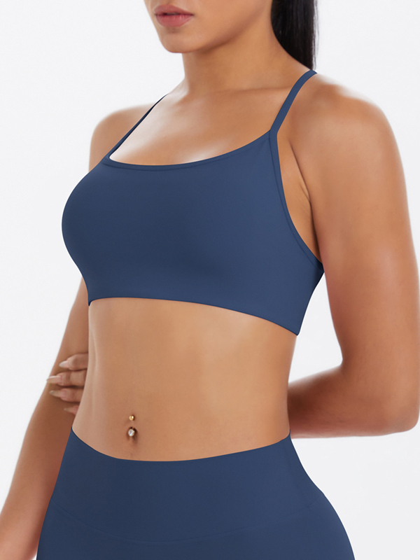 Flexvibe Crisscross Backless Yoga Bra Thin Strap High Elastic Sweat-Wicking