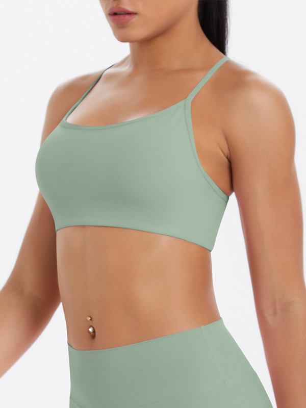 Flexvibe Crisscross Backless Yoga Bra Thin Strap High Elastic Sweat-Wicking