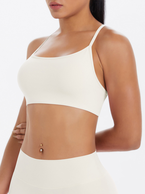 Flexvibe Crisscross Backless Yoga Bra Thin Strap High Elastic Sweat-Wicking